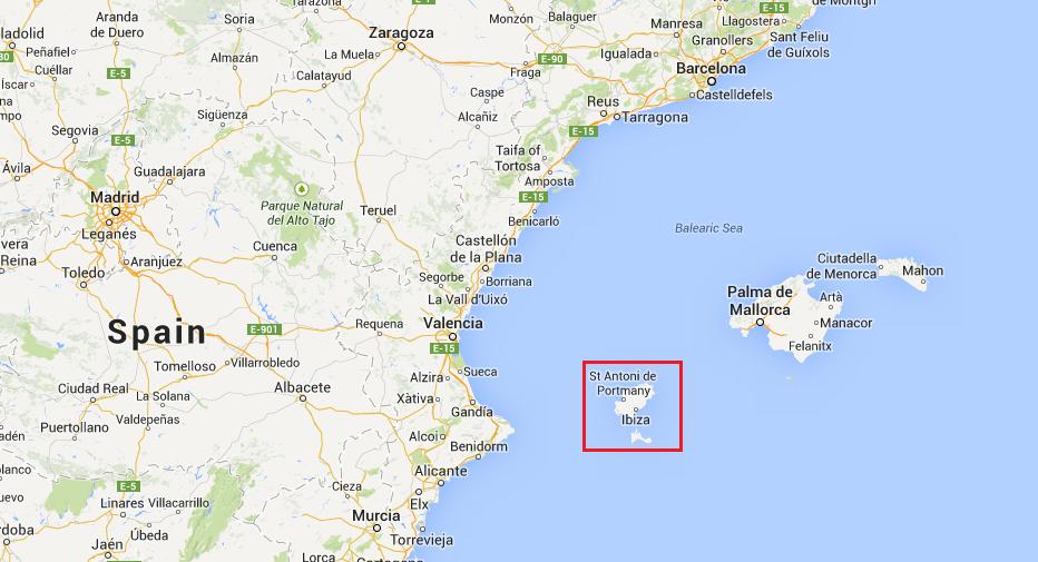 Kaart Ibiza - Balearische Eilanden